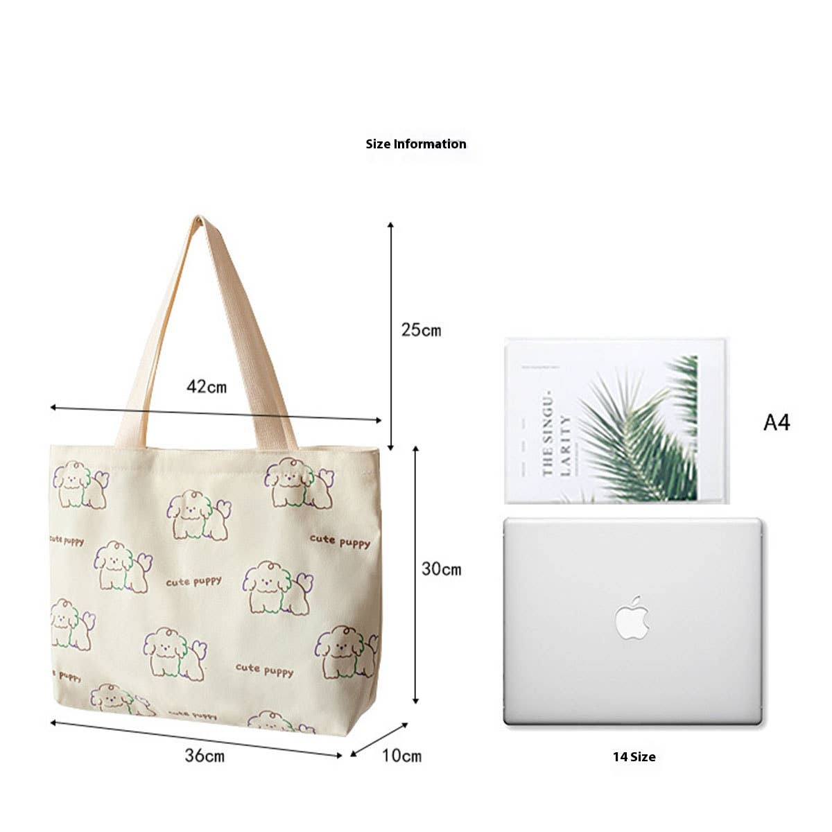 Cute Cartoon Canvas Tote Bag for Girls, Large_CWAB5659