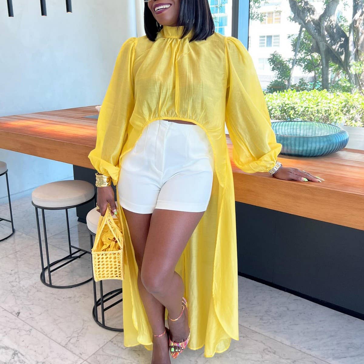 FASHION LOOSE PLUS SIZE SOLID COLOR SEXY DRESS_CWDMD3684