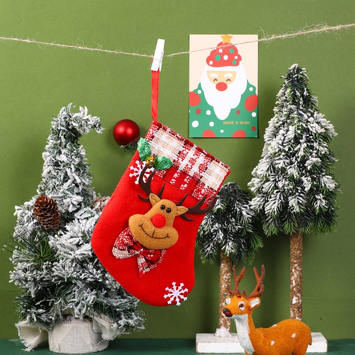 SEQUINED 3D SANTA CLAUS CHRISTMAS STOCKINGS