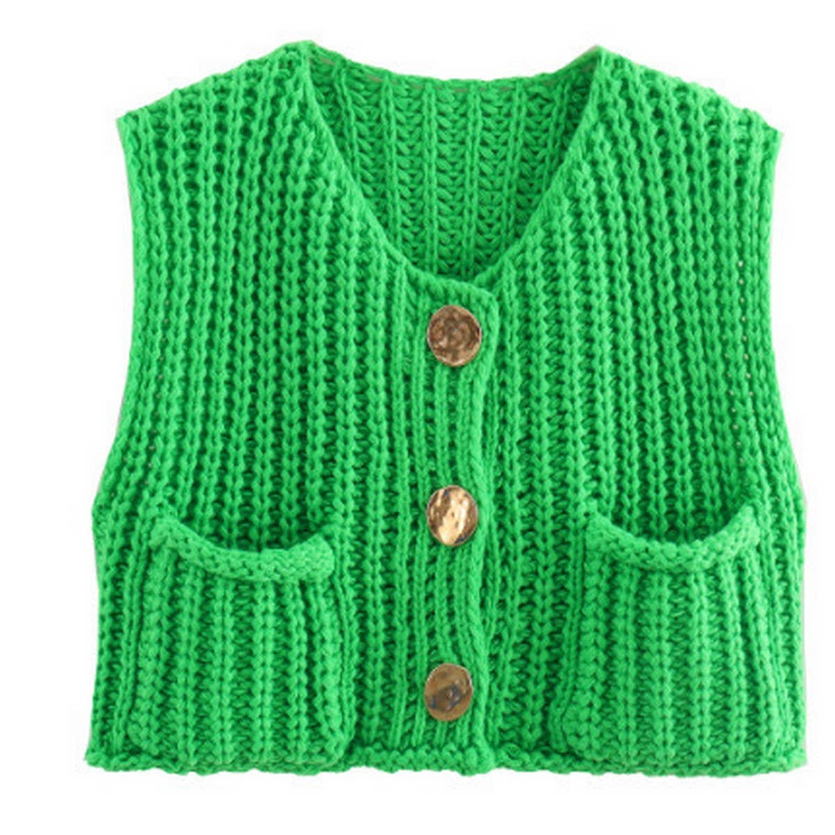 Women's Sleeveless Knit Vest with Pockets