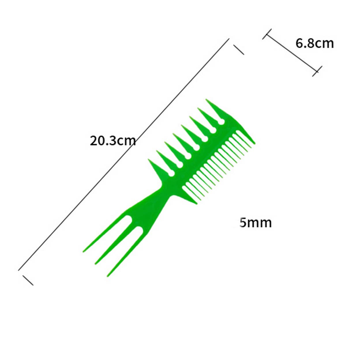 THREE-PRONGED LARGE-TOOTH WIDE-TOOTH TEXTURED COMB