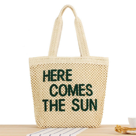 VERSATILE LETTER LARGE CAPACITY STRAW BAG_CWAB2014