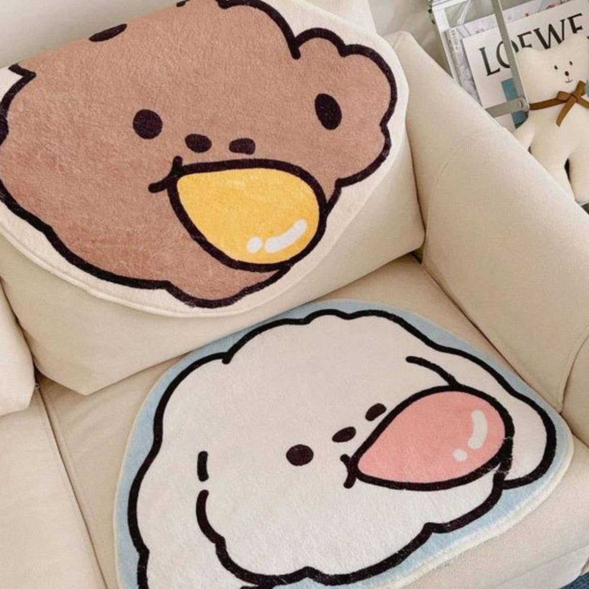 Cute Irregular Seat Cushion, Cartoon Office Pad