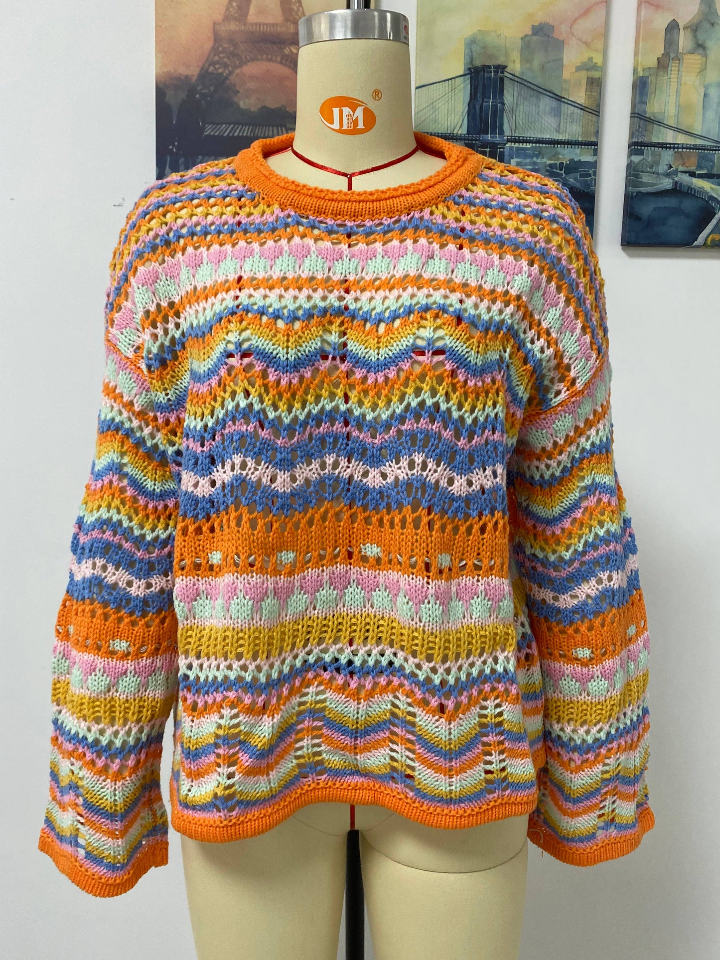 STRIPED CREW-NECK SWEATER IN ALTERNATE COLORS