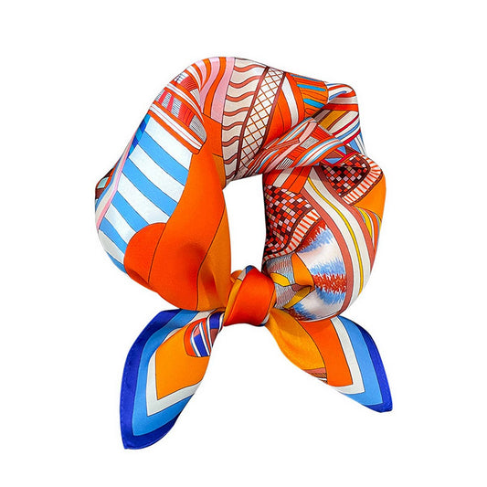 53cm Vintage Print Silk Blend Scarf for Women_CWASC0625