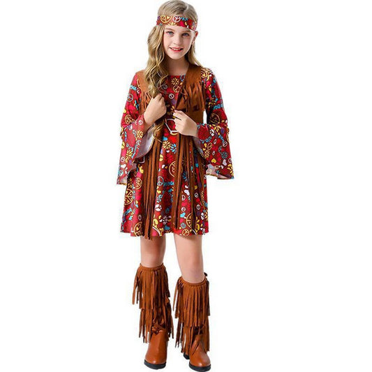 CHILDREN'S HALLOWEEN DISCO HIPPIE DRESS SET