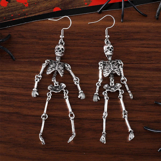 CREATIVE HALLOWEEN HUMAN SKULL VINTAGE EARRINGS