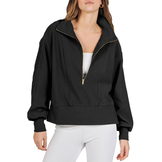 Half Zip Pullover Long-Sleeved Sweatshirt Hoodie