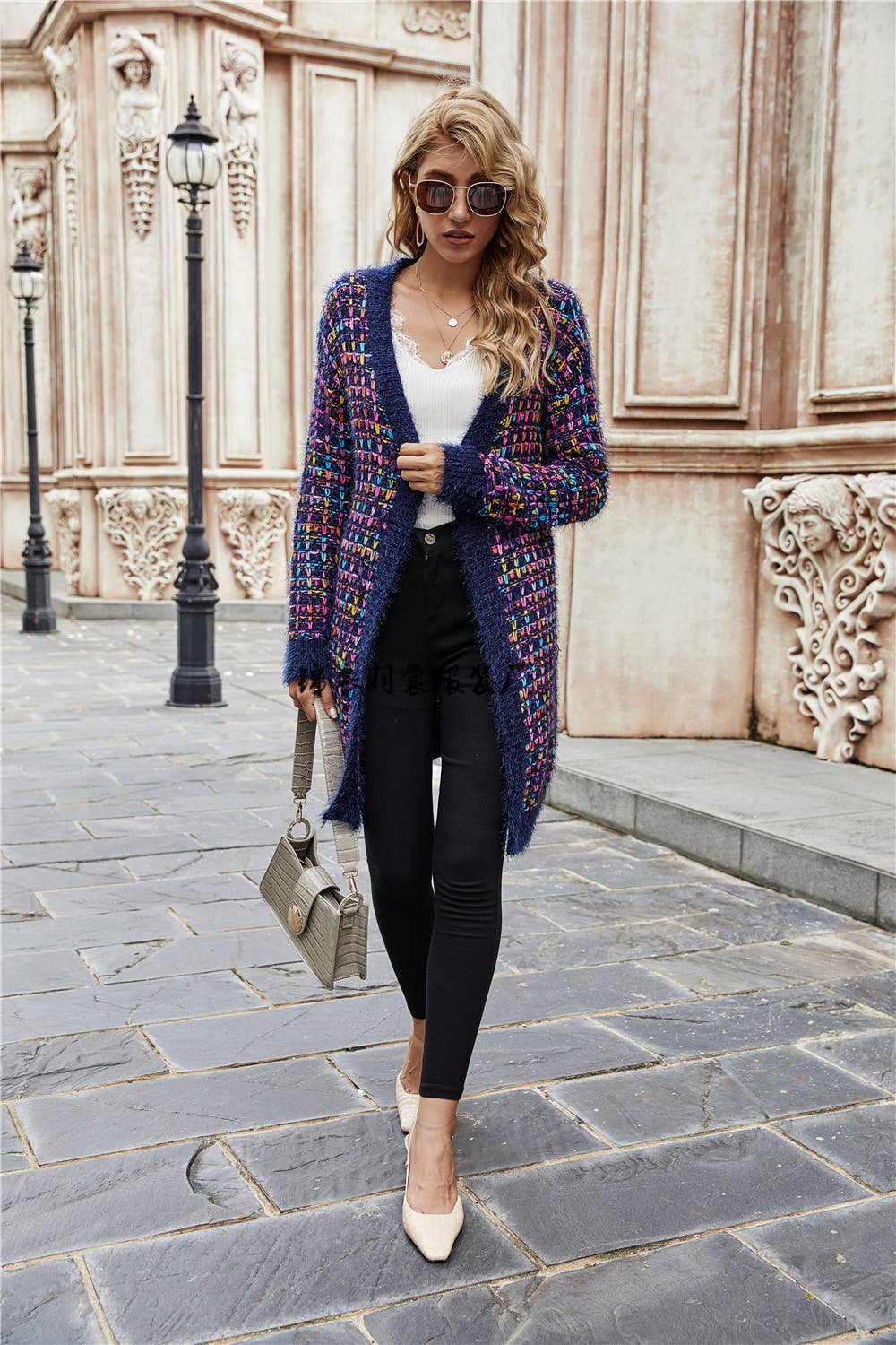 CWOSWL1045_Long Sleeve Open Front Long Cardigan Sweater