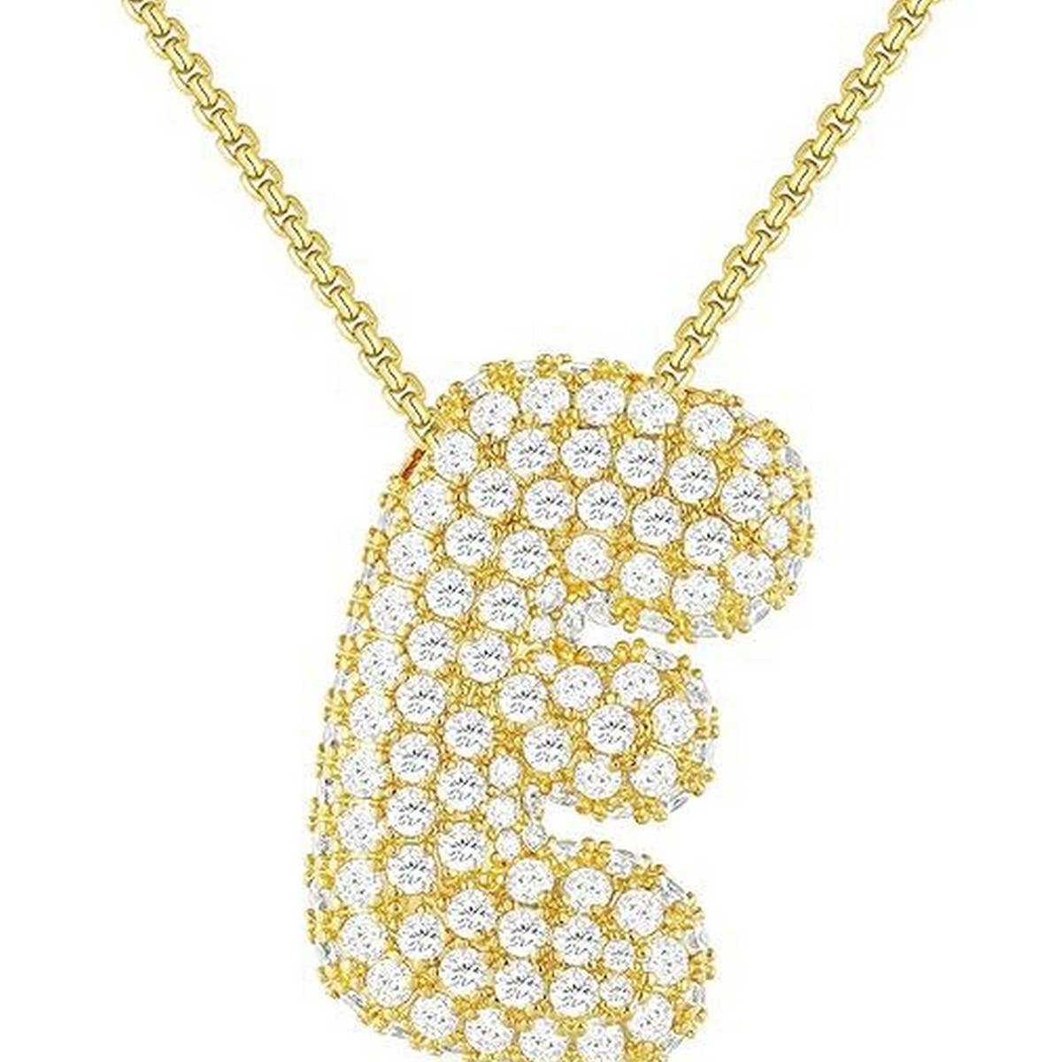 26 Letters Necklace - Copper Zirconia Pendant_CWMM5864