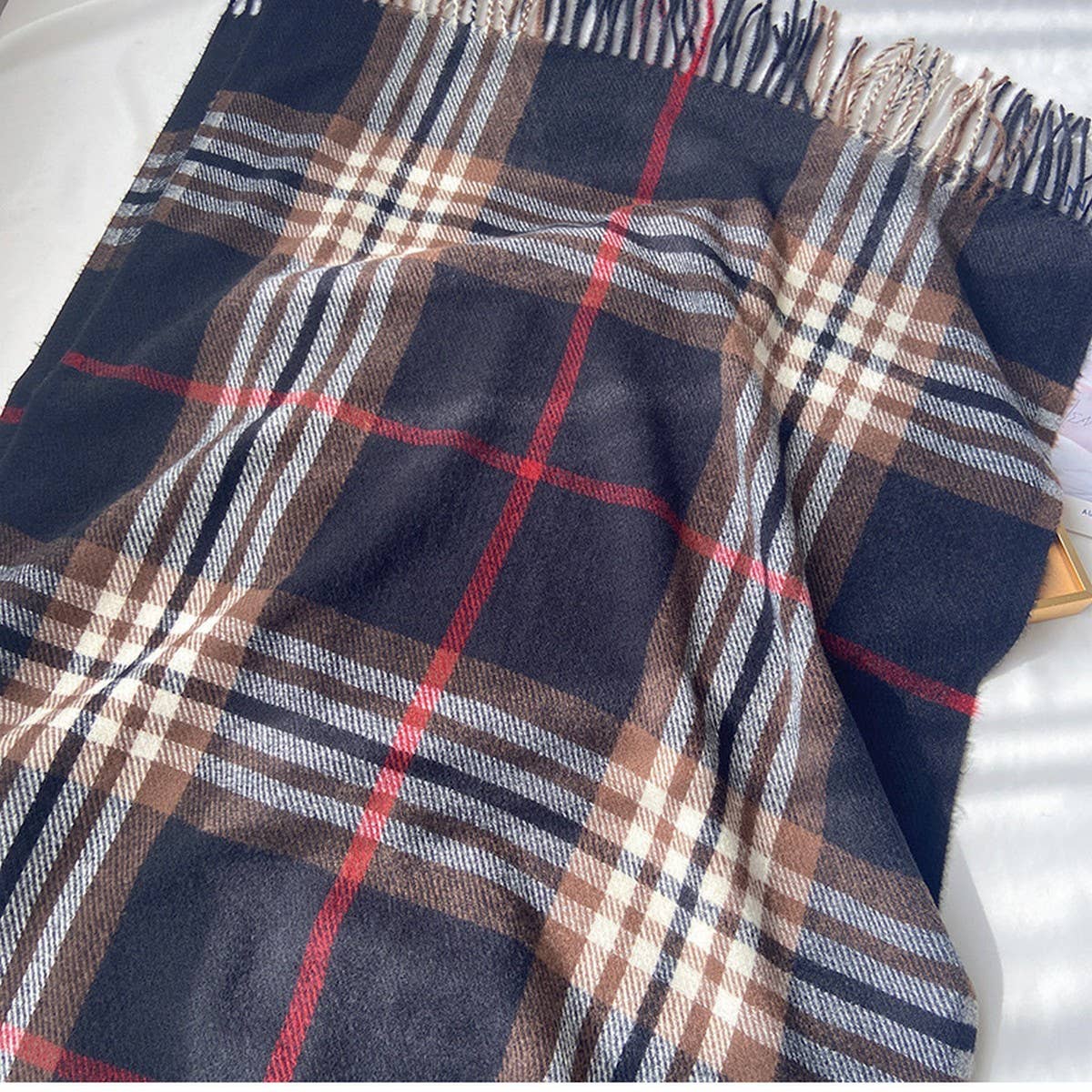 Plaid Scarf ??Warm Fringe Winter Wrap_CWASC1467