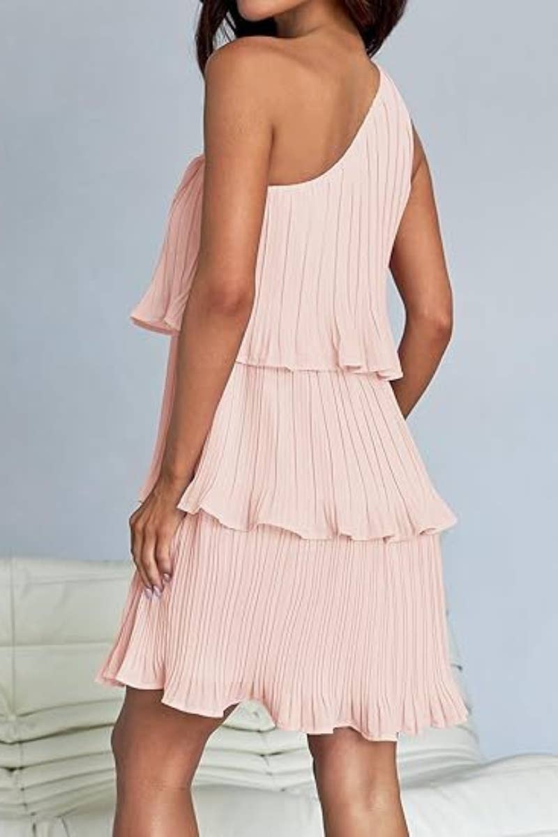 CWDSD4886_SHORT SUMMER LAYERED DRESS WITH SLOPING SHOULDERS