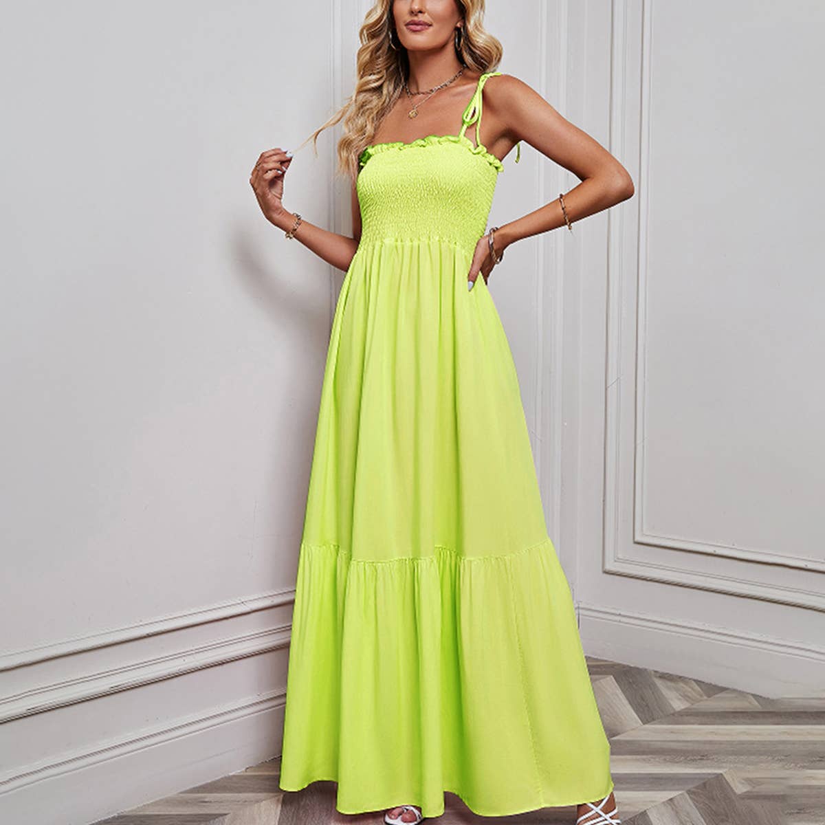 Strappy strapless beach dress