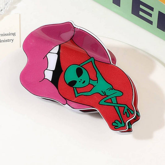 Halloween Alien Acrylic Hair Claw - Spooky Clip_CWAHA1633