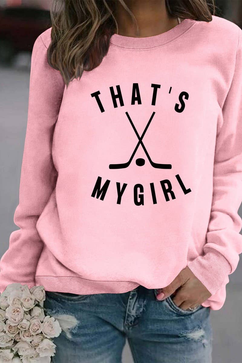 WOMEN HOCKEY GAME DAY PRINTING LONG SLEEVE TOP_CWTSTL0454
