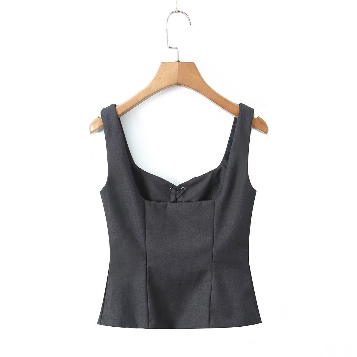 Stylish Tie Strap Vest ??Casual French Look_CWTHT0242