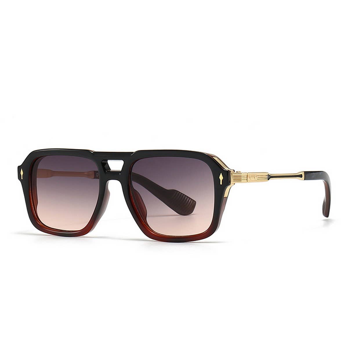 NEW RETRO DOUBLE BEAM SQUARE FRAME SUNGLASSES