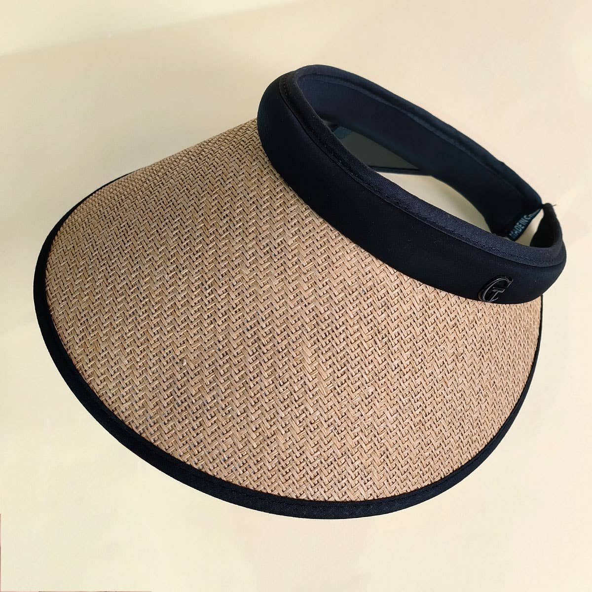 TWO TONE STRAW VISOR HAT_CWAH0467