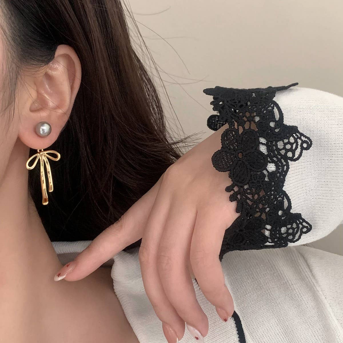 WOMEN'S FASHIONABLE LONG TASSEL BOW EARRINGS