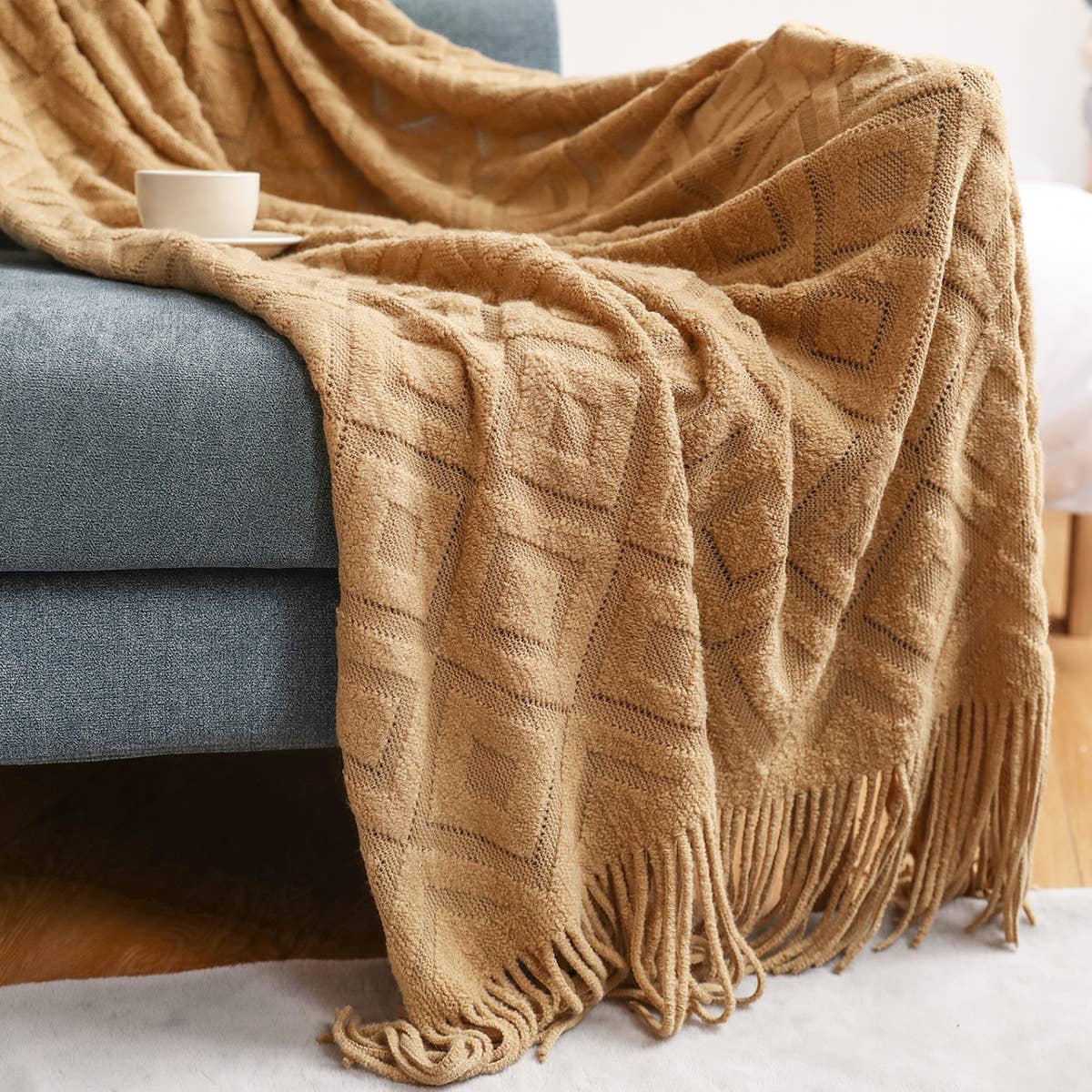 KNITTED JACQUARD SOFA BLANKET NAP BLANKET