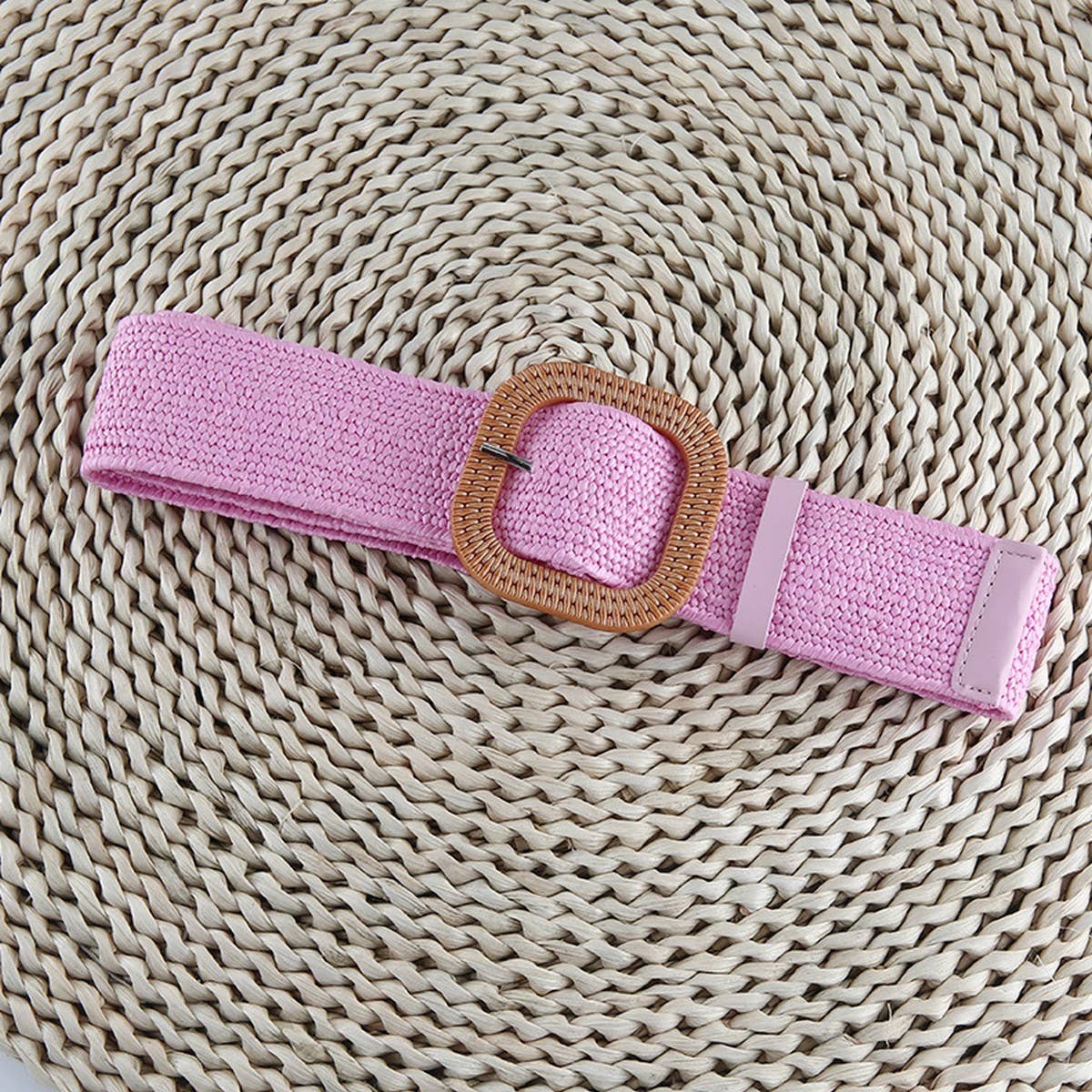 CWABE0545_VINTAGE BRAIDED SQUARE BUCKLE BELT