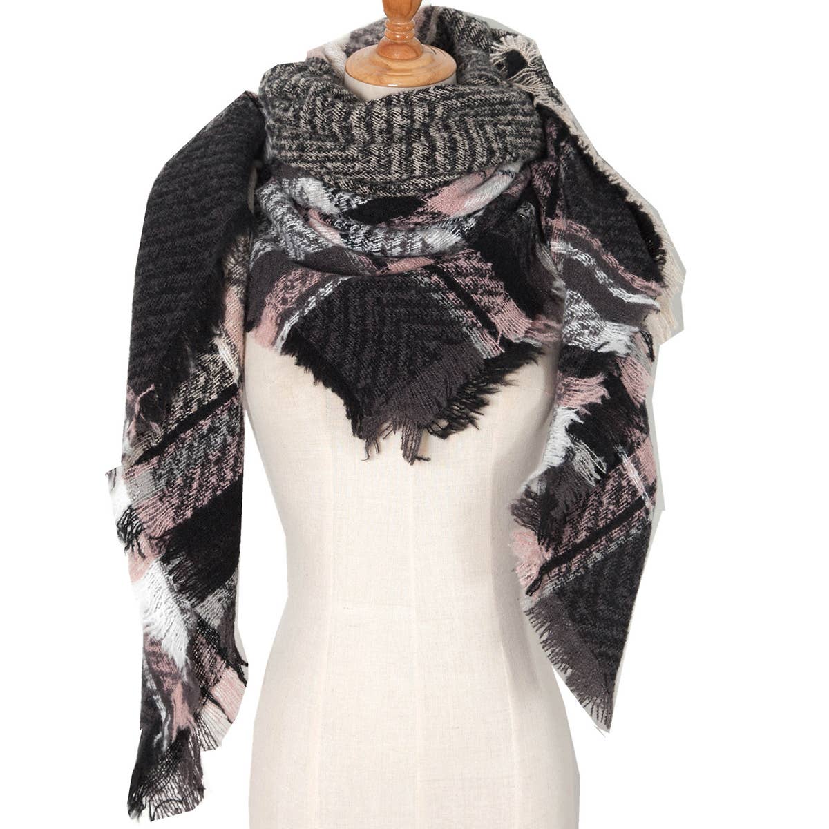 Plaid Triangle Scarf for Fall & Winter ??Wholesale_CWASC0110