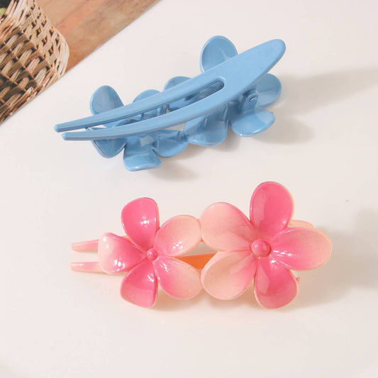 Gradient Flower Hair Clip ?Duckbill Updo Accessory