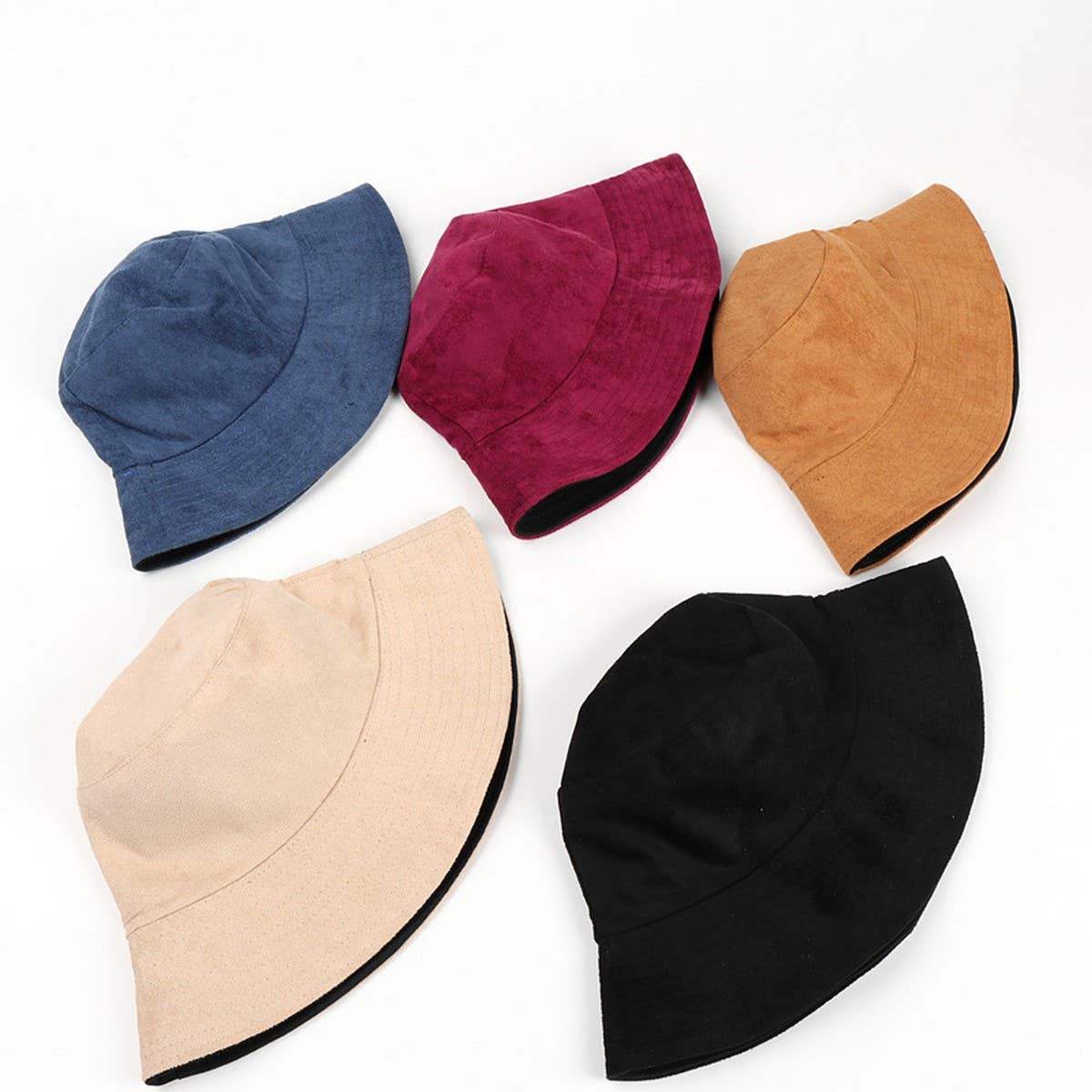 CWAH1524_SUEDE SOLID COLOR REVERSIBLE BUCKET HAT