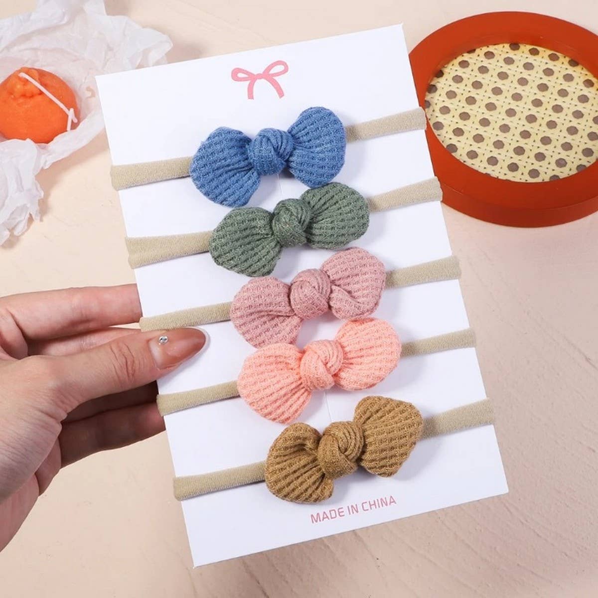 Waffle Bow Baby Headband Set ? Solid Colors