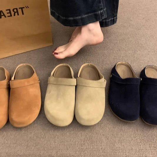 Leather Platform Clog Mules for Women