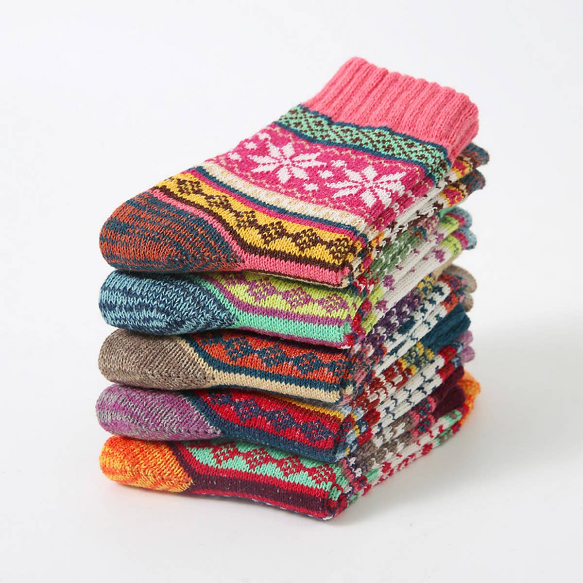 WOMEN VERTICAL STRIPED SOCKS 5 PAIRS PER PACK