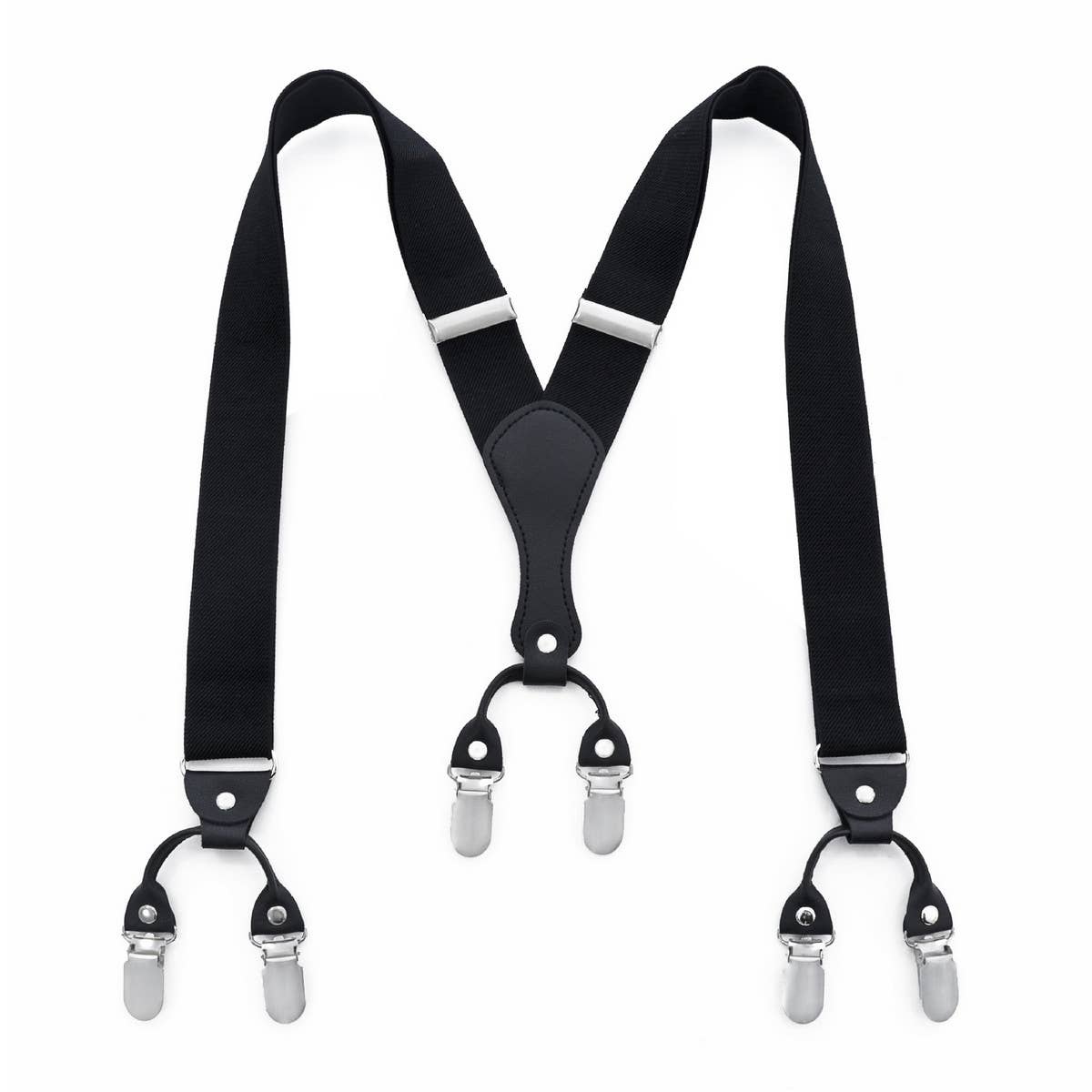 3.5CM BLACK SOLID COLOR SUSPENDER CLIP_CWMM1102