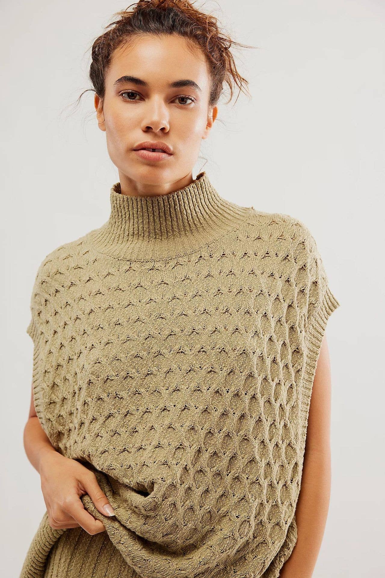 SOLID COLOR LOOSE WOOL VEST SKIRT TWO-PIECE SET