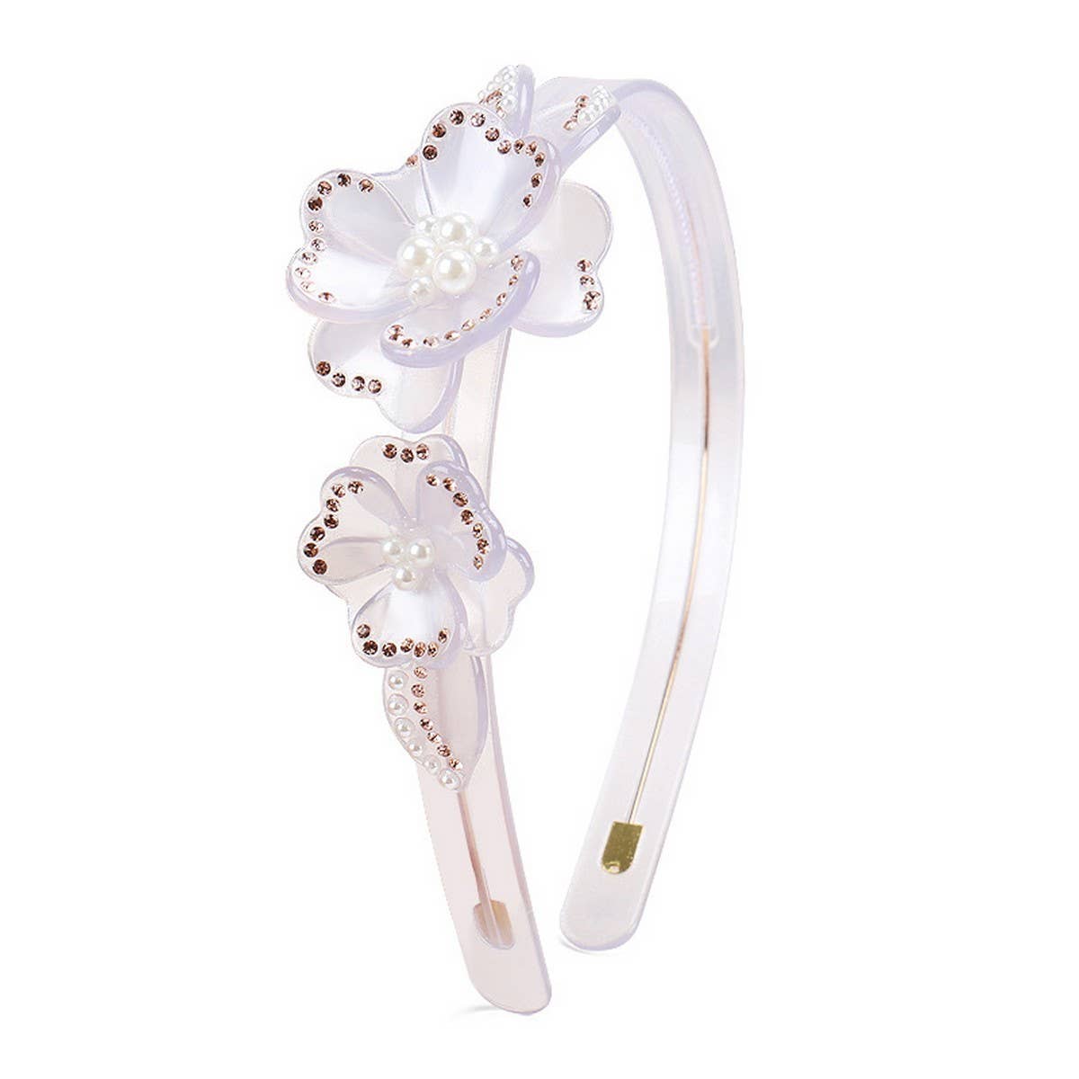 SWEET RHINESTONE FLOWER HEADBAND WIDE BRIMHEADBAND