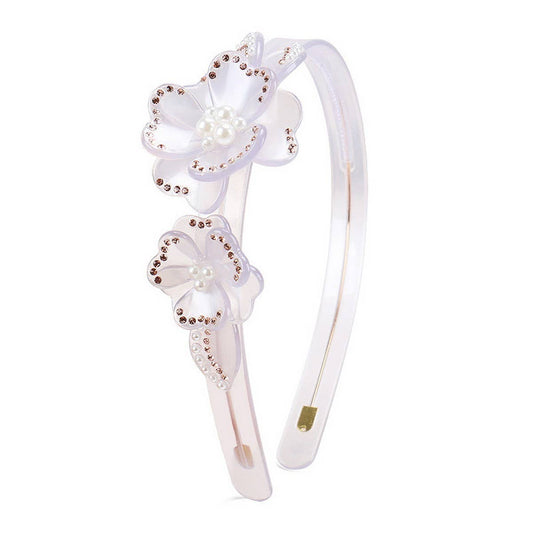 SWEET RHINESTONE FLOWER HEADBAND WIDE BRIMHEADBAND