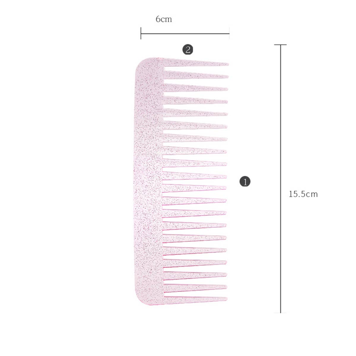 TRANSPARENT FINE-TOOTHED COLORFUL GLITTER COMB