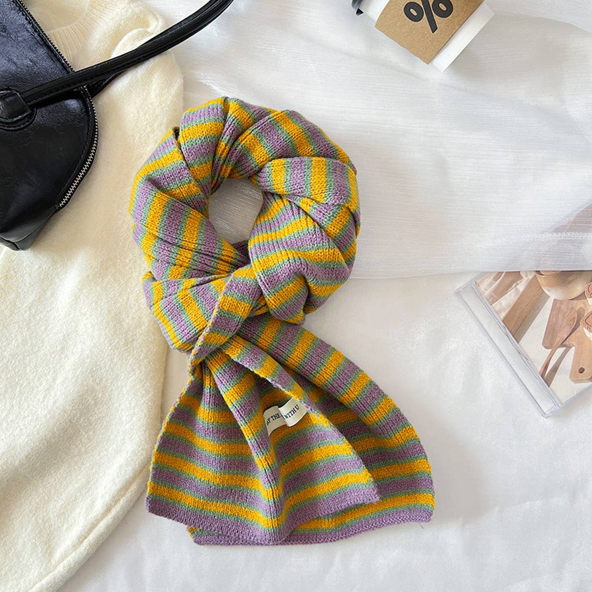 Colorful Stripe Knit Scarf ? Soft Trendy Winter
