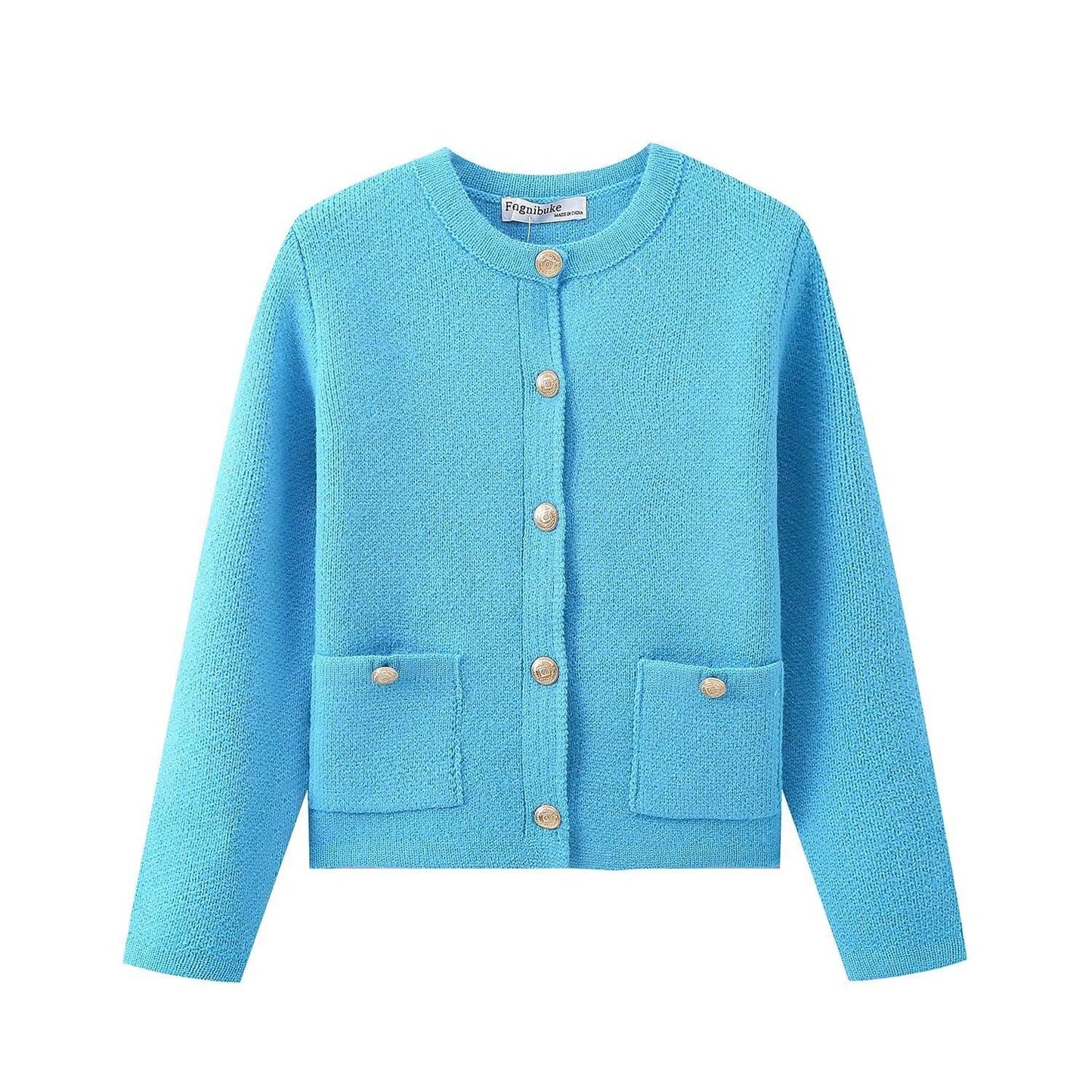 SIMPLE SINGLE BREASTED CARDIGAN WITH POCKETS