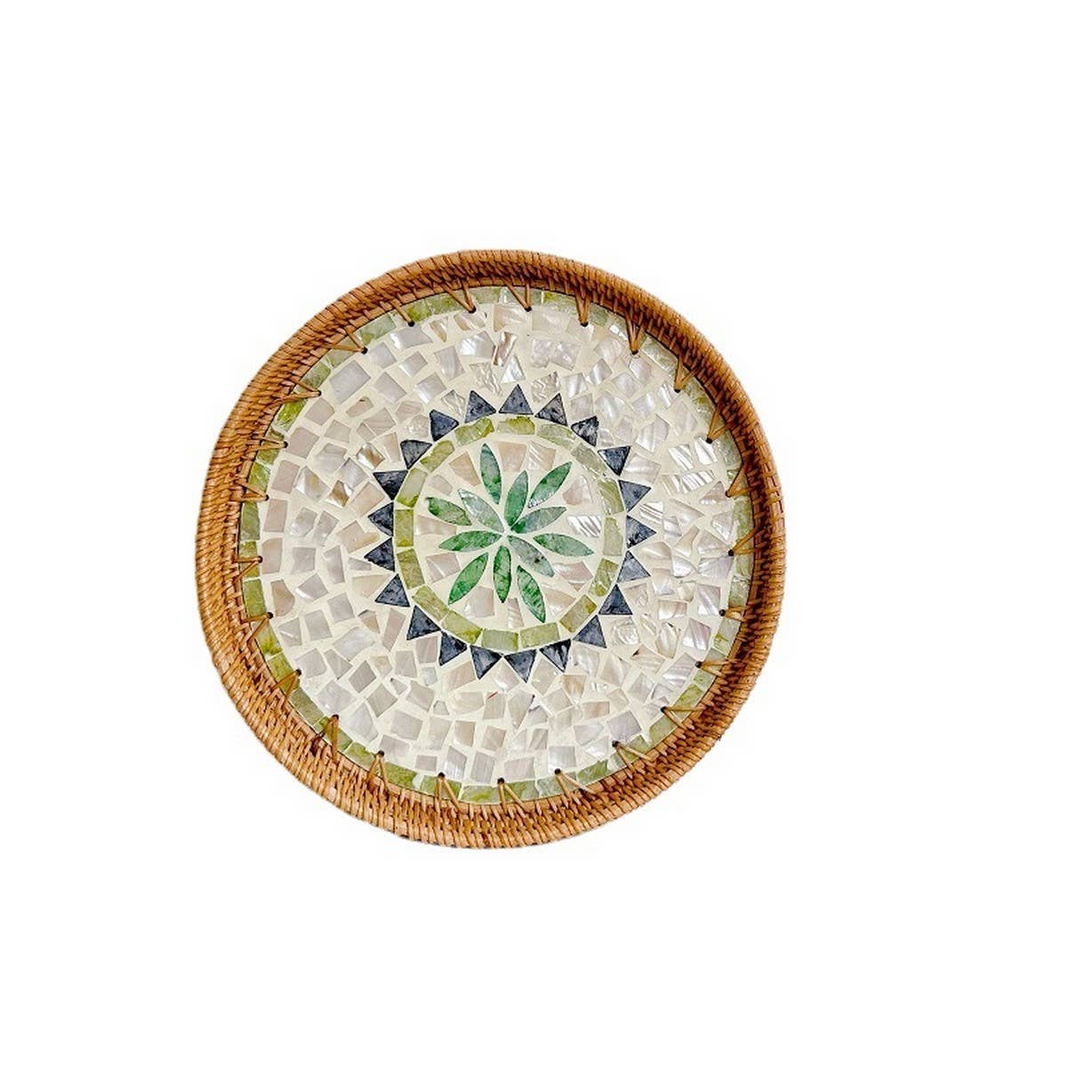 RATTAN SHELL BASKET STORAGE BASKET TRAY_CWMM4541