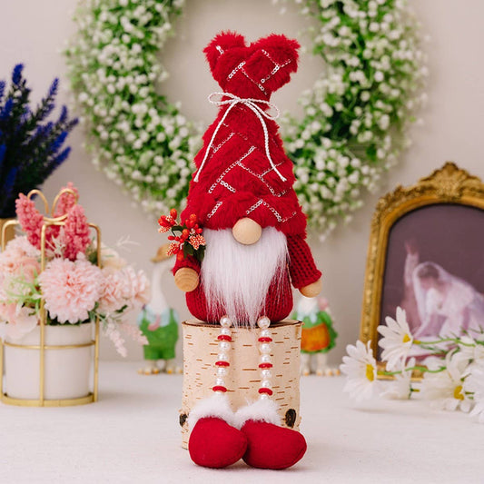 CWMM10268_VALENTINE GNOME PLUSH DOLL WITH SEQUIN HEART HAT