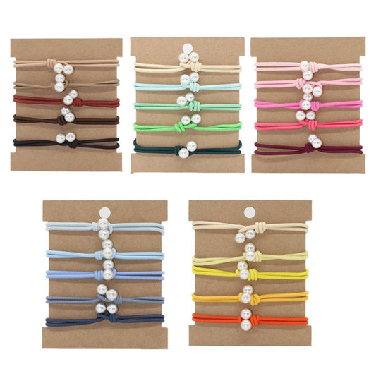 THREAD KNOT 5 CARD SET SIMPLE HAIR SCRUNCHIES