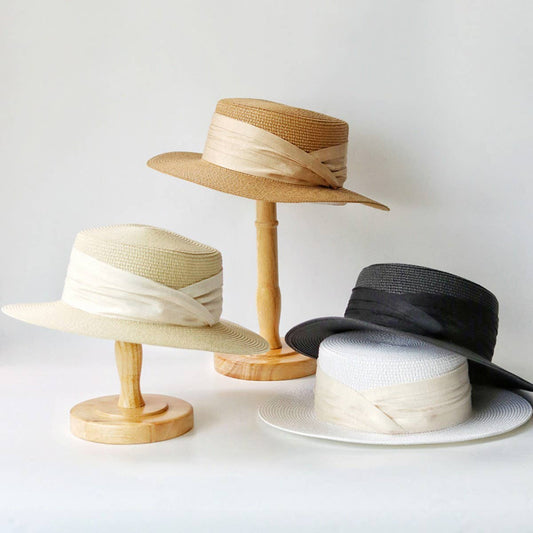 Summer Fashion Flat Top Sun Protection Straw Hat_CWAH3501