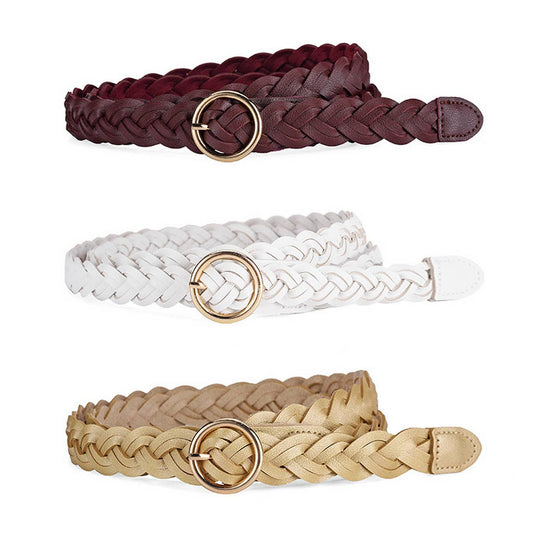 CWABE0896_SIMPLE ROUND JAPANESE BUCKLE TWIST BELT