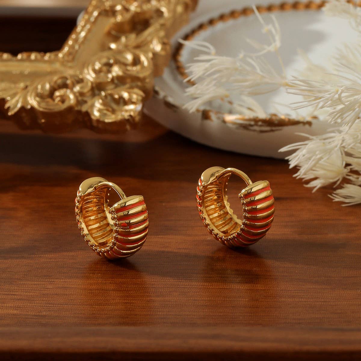 PERSONALIZED COLORFUL STRIPED OIL DROP EARRINGS_CWMM3608