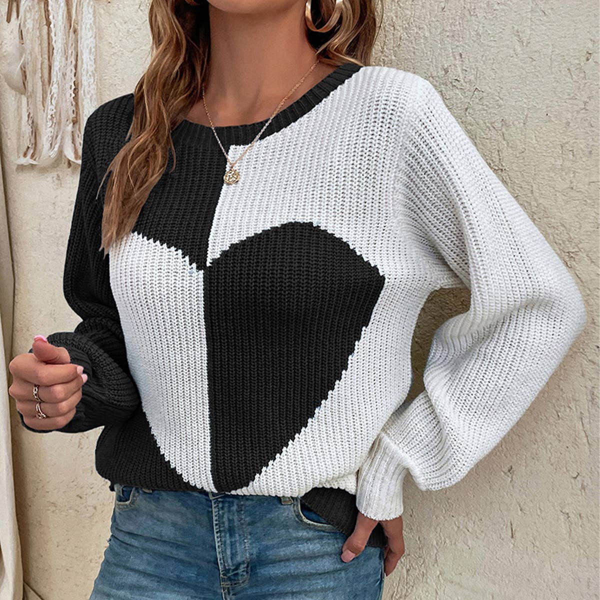 KNIT SWEATER WITH MATCHING LOVE LANTERN SLEEVES