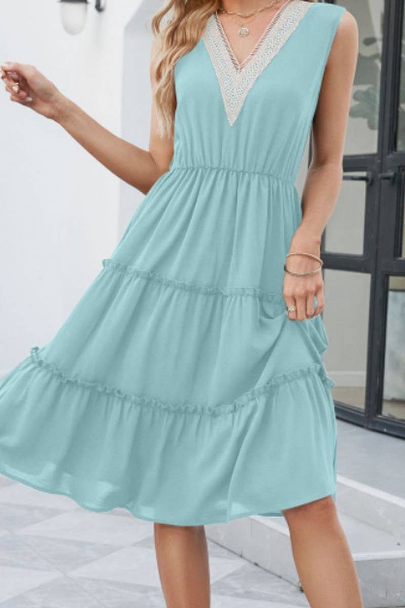 CWDMD5452_SLEEVELESS V-NECK LACE TRIM A-LINE MAXI DRESS