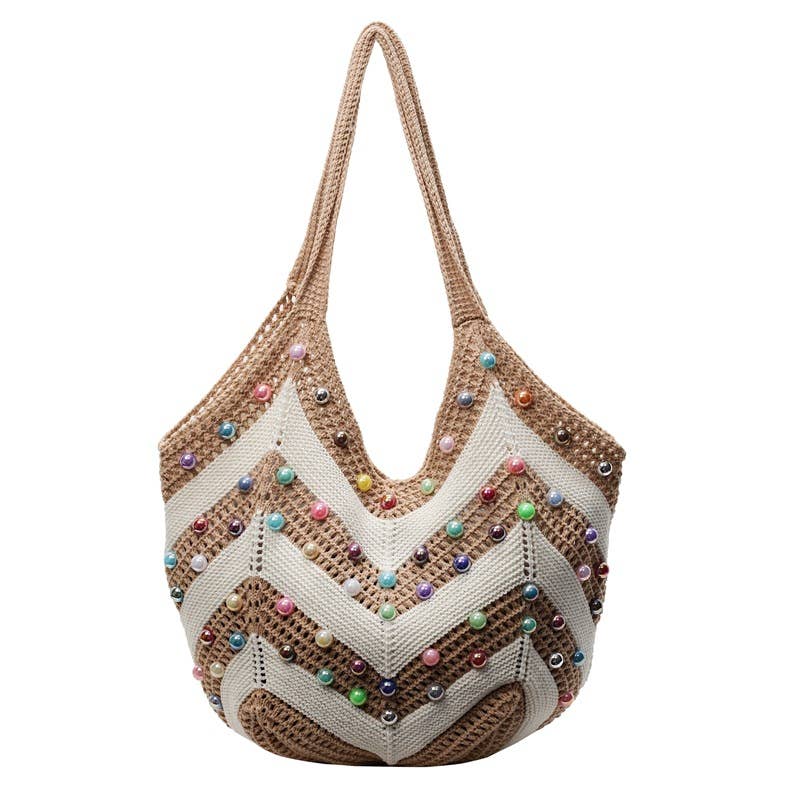 Pearl hollowed-out large-capacity underarm bag