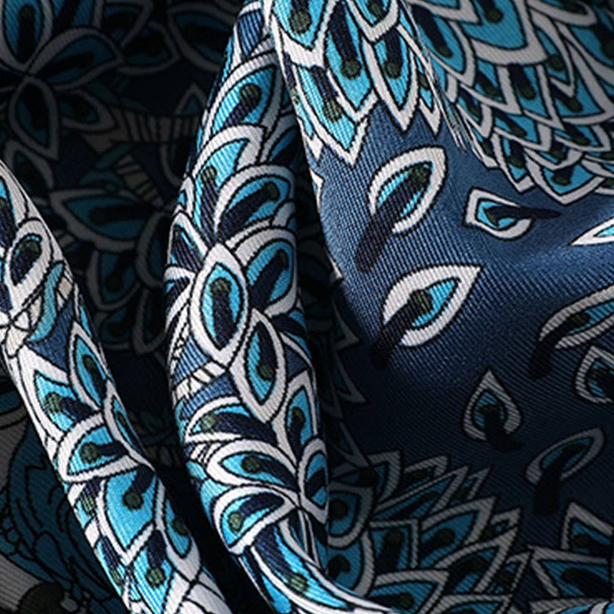 Vintage French Print Scarf ? 90cm Silk Feel Square