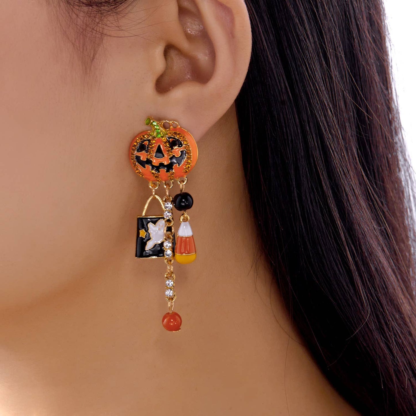 Creative Ghost Pumpkin Drop Earrings for Women_CWAJE05623
