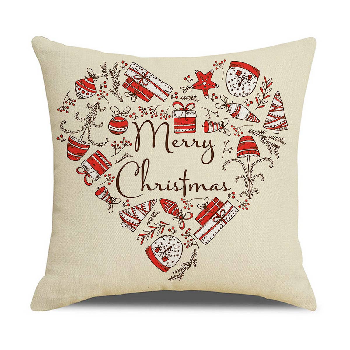 KHAKI CHRISTMAS HAT PILLOWCASE
